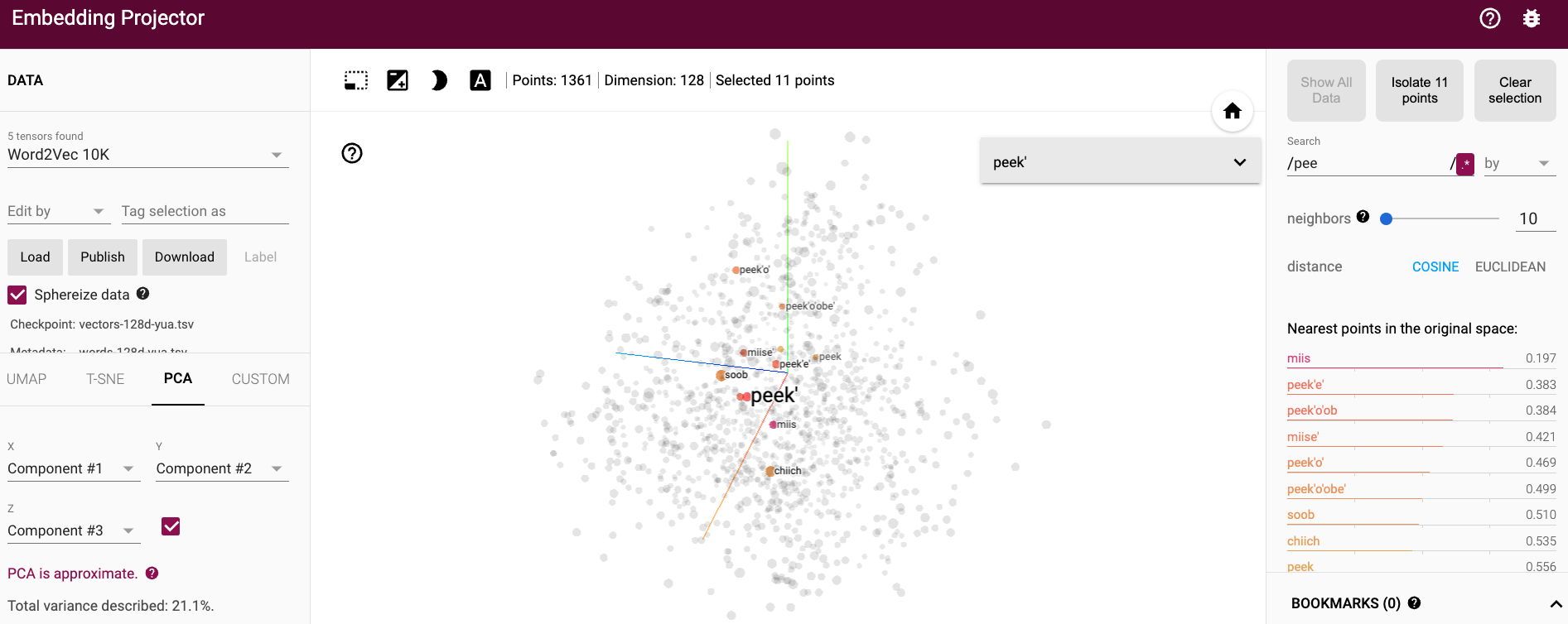 word embeddings in Maya